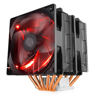 

Cooler Master T611P CPU air-cooled radiator supports I9 2066 AM46 heat pipe direct touch 12CM blue light double fan white light top cover