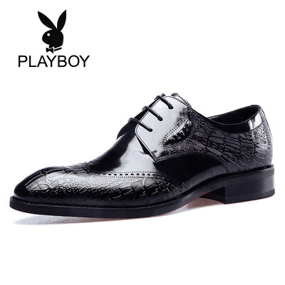

Playboy PLAYBOY mens business department with carved wild wear-resistant dress shoes men 9AW607019D black 43