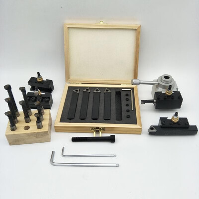 

Small Size Portable 19 Pcs Quick Change Post Holder Kit Boring Bar Turning Tool Set Holder for CNC Mini Lathe with 9pcs 38" Borin