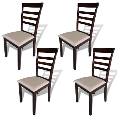 

Dining Chairs 4 pcs Fabric Brown&Cream