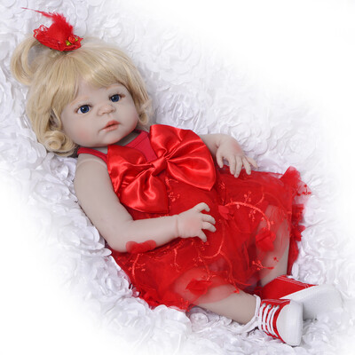 

Limited Collection 23 Inch Reborn Dolls Lifelike Full Silicone Girl Princess Baby Doll For Childrens Day Xmas Gifts Red Skin