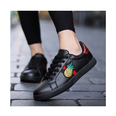 

2018 fashion spring&autumn new girls low to help with small white shoes sports&leisure wild pineapple shoes lovers couple