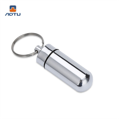 

Aotu AT7605 Outdoor Emergency Portable Aluminum Alloy Medicine Pot Bottle with Key Ring