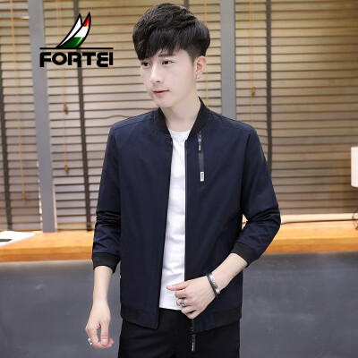 

Fu Yi FORTEI jacket mens jacket 2019 spring new casual fashion Slim baseball collar clothes mens trend jacket 9982 dark blue M