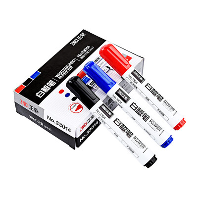 

Zhengcai ZNCI erasable&easy to wipe the whiteboard pen water-based pen office stationery supplies black blue red 10 box 33014 mixed color