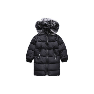 

Hot 2019 girls Winter New Cotton Jackets Girls Fashion Fur Collar Letters Coats Girl Thickening Hooded Warm Jacket kids clothes