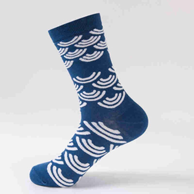 

Aa-shop Socks Men British Style Geometric Colorful Socks Maple Leaf Male Female Mid tube Socks