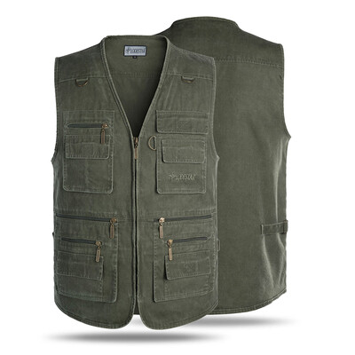 

Outdoor Fishing Waistcoat Sleeveless Zipper Fishing Jacket Multi-pockets Hunting Photography Hiking Climbing Fishing Vest for Men