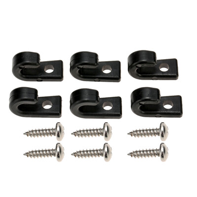

6pcs Nylon J-hooks for Kayaks Canoes or Boats with Screws Lashing Hooks for Kayak Bungee Cord
