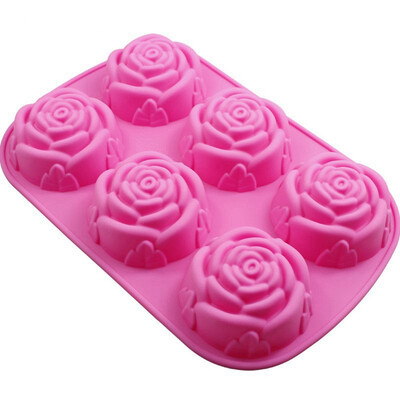 

6 Rose Handmade Soap Mold Silicone Cake Chocolate Jelly Pudding Ice Pan