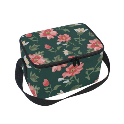 

ALAZA Lunch Box Insulated European Floral Lunch Bag Large Cooler Tote Bagfor Men Women