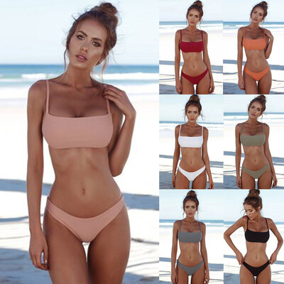 

New Sexy Women Bikini Set Swimsuit Push Up Padded Bra High Cut Bottoms Swimwear Bathing Suits