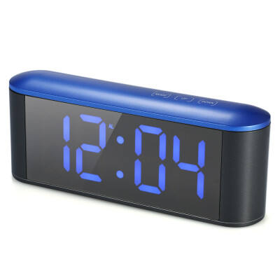 

Digital Touch Control LED Mirror Clock USB Powered 12H24H °C°F Display Alarm Clock with Snooze Function Adjustable LED Luminance