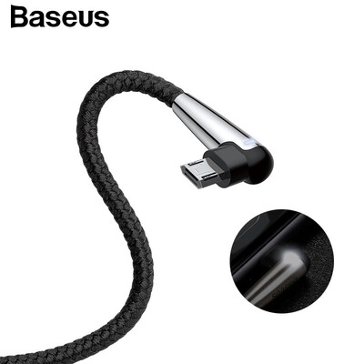 

Baseus Micro USB Cable Reversible Charging&Data Transfer Fast Charging LED Lighting Cord For Samsung Note 4 XiaoMi HuaWei
