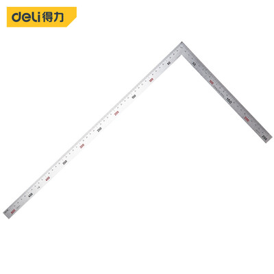 

Deli deli stainless steel turn ruler steel square ruler L-shaped ruler woodworking right angle 90 degree ruler double-sided scale 250x500mm DL7150
