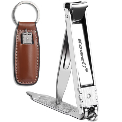 

Korea Kowell Han Kewei nail clippers stainless steel nail clippers nail clippers key ring washable BT-LF1500 brown leather case import