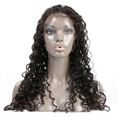 

130 Density Lace Frontal Wig Deep wave 100 Human Hair