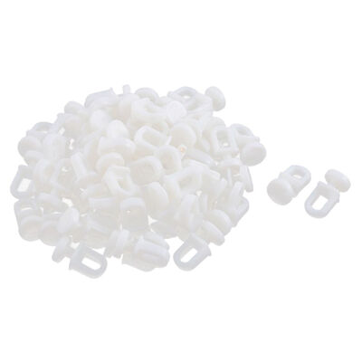 

UpperX Plastic Rail Curtain Conveyor Hook Rollers 20mm Length 60 Pc White
