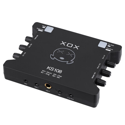 

XOX KS108 USB Audio Interface Network Online Singing Device High-Definition Audio Mixer Sound Card for Recording Hosting Speech Ho
