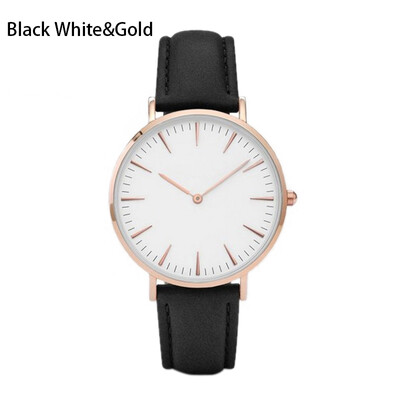 

Women Men Cluse Brand Simple Quartz Analog Watch Gold Leather Band Wrist Watches