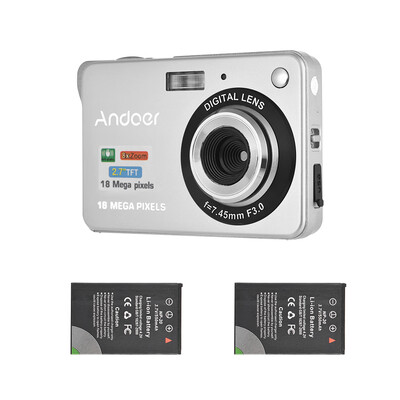 

Andoer 18M 720P HD Digital Camera Video Camcorder with 2pcs Rechargeable Batteries 8X Digital Zoom Anti-shake 27inch LCD Kids Chr