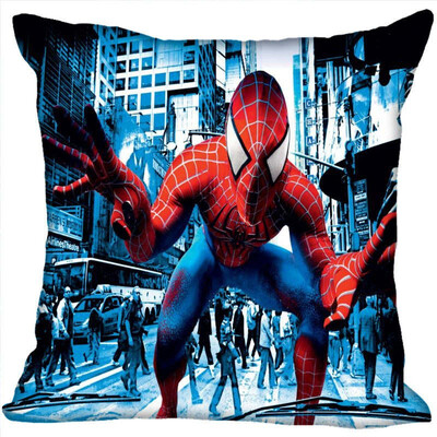 

Spiderman Pillow Cover Bedroom Home Office Decorative Pillowcase Square Zipper Pillow Cases Satin Fabric No Fade