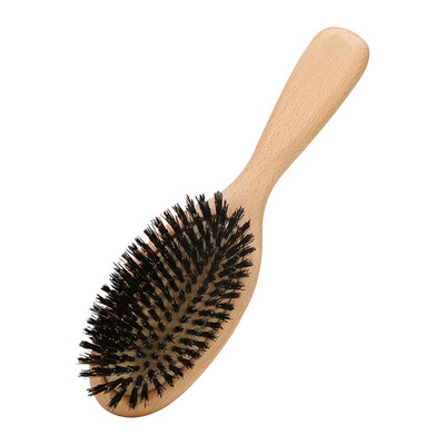 

Purple rhyme comb incense medium round head lengthened nylon needle German elm wood series pig bristle airbag massage comb J26