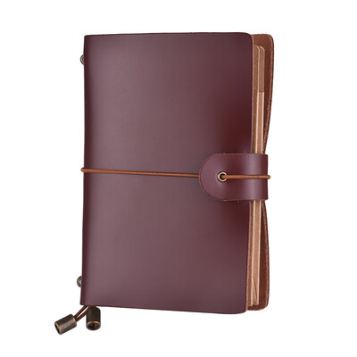 

Leather Soft Cover Refillable Journal Notebook with Elastic Strap Diary Travel Business Notepad Lined Blank Grid Paper for Men & W