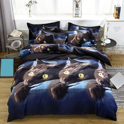 

4pcsset 3D Cat Printed Pattern Duvet Cover2 23 meters & Bed Sheet23 23 meters & 2PCS Pillowcase480 740mm Bedding S