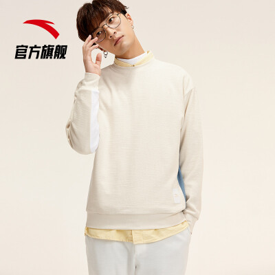 

Anta ANTA 95918701 Anta mens sweater sweater 2019 spring new color matching sweater round neck pullover shirt color sweater beige M male 170