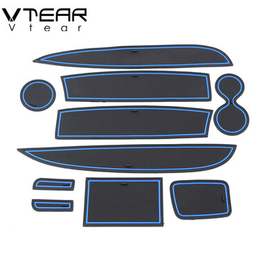 

Vtear For Renault Clio 4 Door Groove Mat Anti-Slip mat anti slip Non-slip gate slot cup pad door Interior decoration car-styling