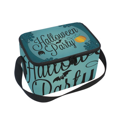 

ALAZA Lunch Box Insulated Lunch Bag Large Cooler Halloween Party Lettering Tote Bag