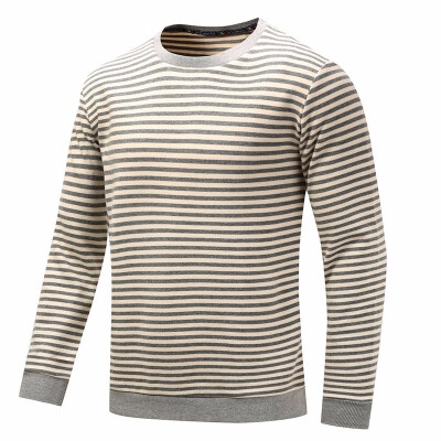 

Autumn Winter Long Sleeve Thick T Shirt Men Striped Casual Homme Tee Shirt 100 Cotton Brand Tshirt