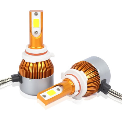 

9006 C6G 2PCS Led Cob LED Chip Car Headlamp 36W 6500k White Light 8000LM Car Bulb Fog Light Gold