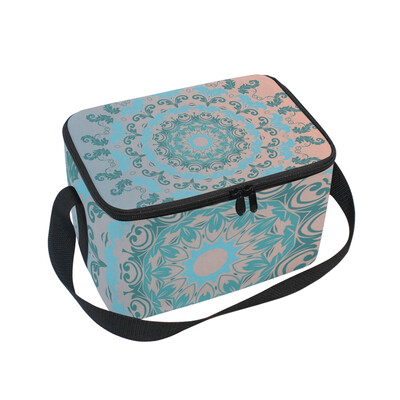 

ALAZA Insulated Lunch Box Roma Pattren Pink Lunch Bag for Men Women Portable Tote Bag Cooler Bag
