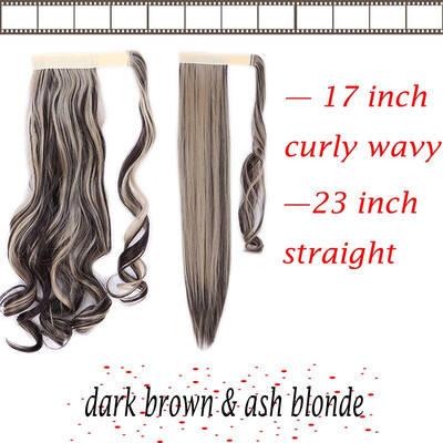 

17-23 Inch 3 Types Clip In Hair Extensions Pony Tail Wrap Around Ponytail