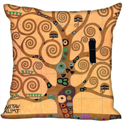 

Gustav Klimt Pillow Cover Bedroom Home Office Decorative Pillowcase Square Zipper Pillow Cases Satin Fabric No Fade 35x35CM 35x35CM 35x35CM