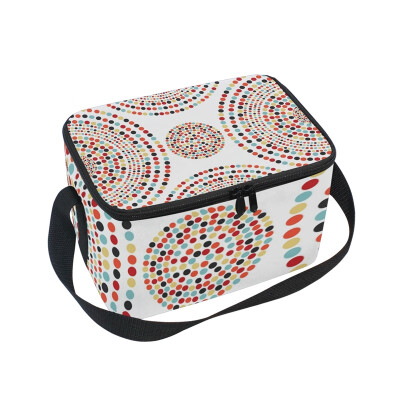 

ALAZA Abstract Geometric Background Lunch Box Insulated Lunch Bag Large Cooler Tote Bagfor Men Women