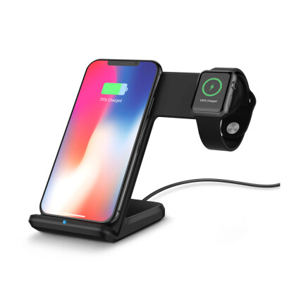 

2 in 1 Fast Charging Wireless Charger Stations for Apple Watch iPhone X 8 Plus