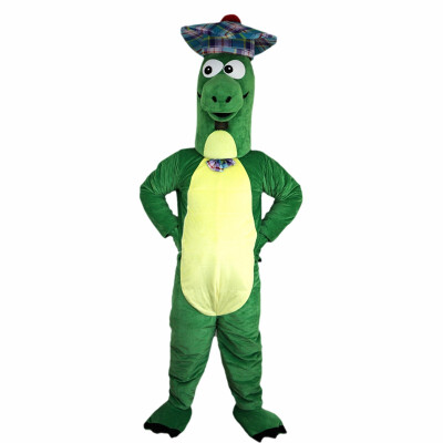 

LangtengGreen Dinosaur Wearing A Hat Mascot Cartoon Costume Cosplay Party Halloween Christmas Festival Performance