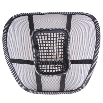 

Black Mesh Breathable Cool Massage Car Seat Support Waist Cushion
