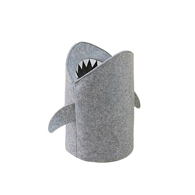 

Gray Cartoon Shark Folding Storage Bucket Dirty Laundry Basket Storage Bucket Toy Storage Bucket
