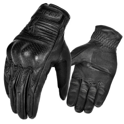 

INBIKE High Quality Genuine Leather Gloves Motorcycle Winter Motocross Gloves Perforated Leather Gloves For Cycling MTB Bike
