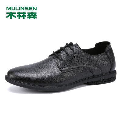 

Mulinsen MULINSEN Korean version of the fashion simple suede leather business casual mens shoes black 42 code SS97121