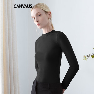 

Canvaus 2018 Autumn New Womens Clothing Modal Solid Slim Casual OL Mujer Long Sleeve Bottoming T-Shirt Tops Undershirt F1136A