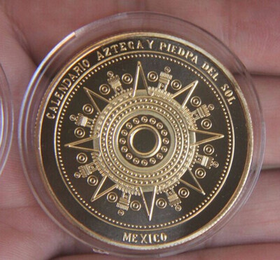 

Mexico Aztec GOLD Plated Coins MEDAL USA