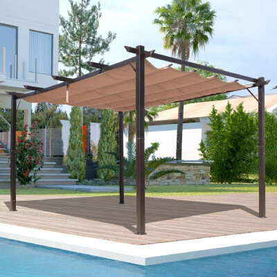 

10 x 13 Aluminum Outdoor Pergola Gazebo Backyard Canopy Cover