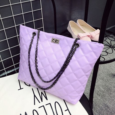 

Brand Plaid Large Tote Bags for women 2019 Luxury Designer Female Chain Handbags PU Leather Messenger Beach Bag sac a main femme