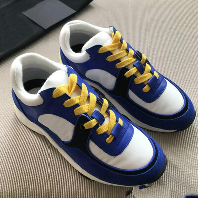 

NEW Luxury brand leather casual shoes Women Designer sneakers men shoes genuine leather fashion Mixed color original box
