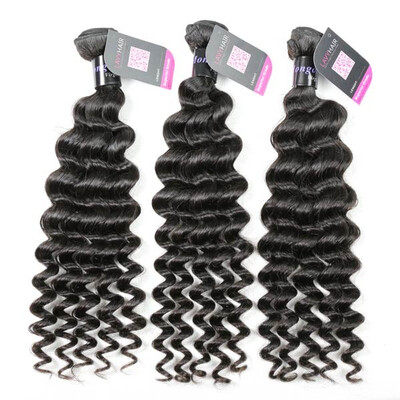 

Superior Grade mix 3 or 4 bundles Mongolian Deep wave Virgin Human Hair Extensions